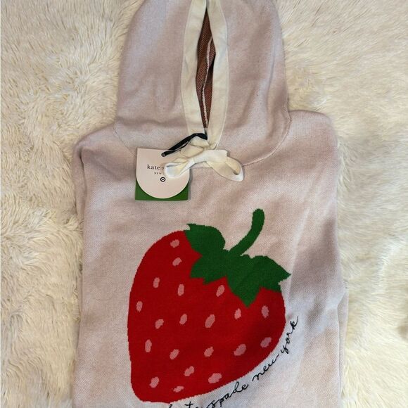 Kate Spade White Hoodie with Red Strawberry Design - Picture 8 of 8